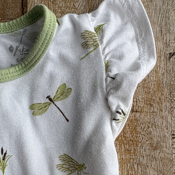 Kyte Baby Green Dragonfly Print Onesie 6-12m - Picture 3 of 5